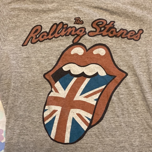 Rolling Stones Babydoll T Shirt Gray UK Rock Graphic Tee L - Picture 2 of 3